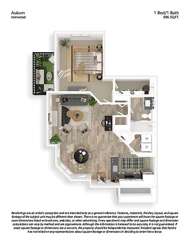 Floor plan A1 1x1 Premium
