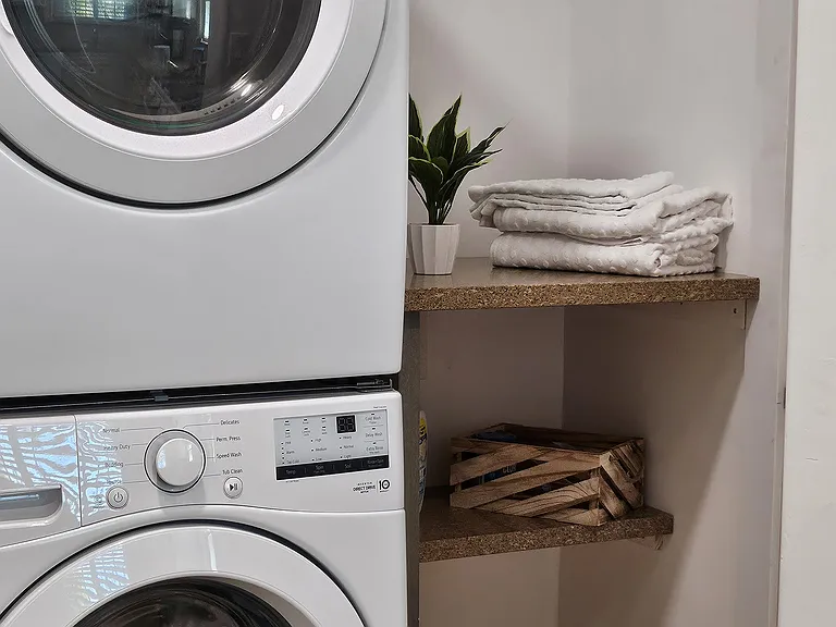Laundry area with folding table