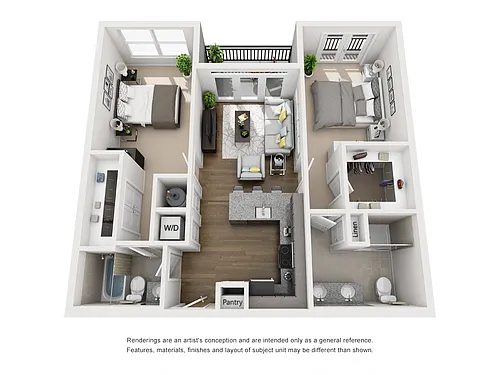 Floor plan Floor Plan I Two Bedroom / Two Bath w/Balcony