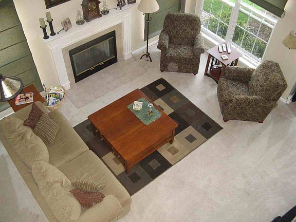 Overhead view of living room