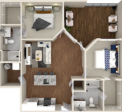 The Patent 2B - 2br, 2ba Floorplan The Patent 2B - 2br, 2ba Floorplan