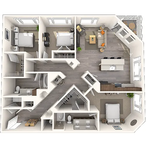 Floor plan Traditional C2 3x2-1444 SF