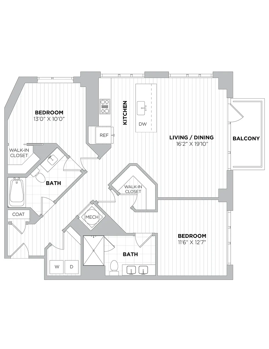 Floor plan 2 Bed/2 Bath-2B.1