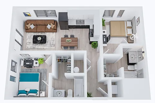 Floor plan 2BR/2BA - Moore