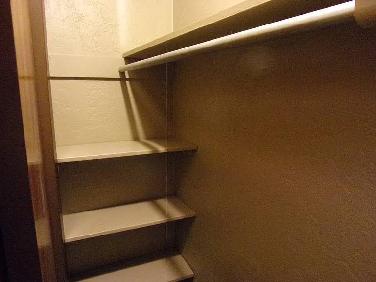 BEDROOM CLOSET WITH SHELVES