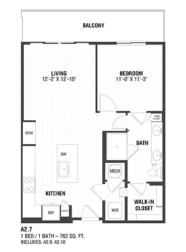 Floor plan 1 Bed/1 Bath
