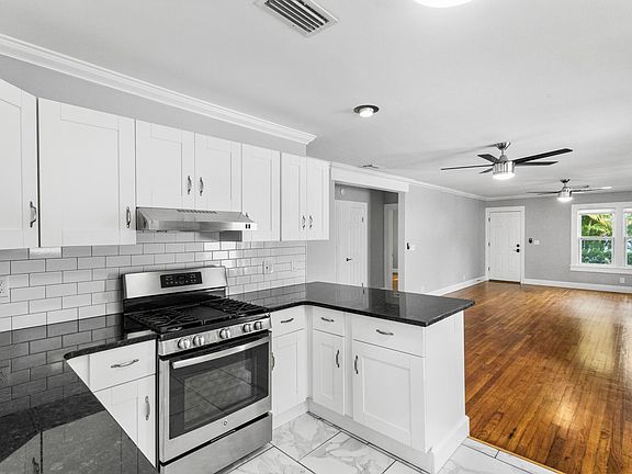 Open kitchen, dining, living room design