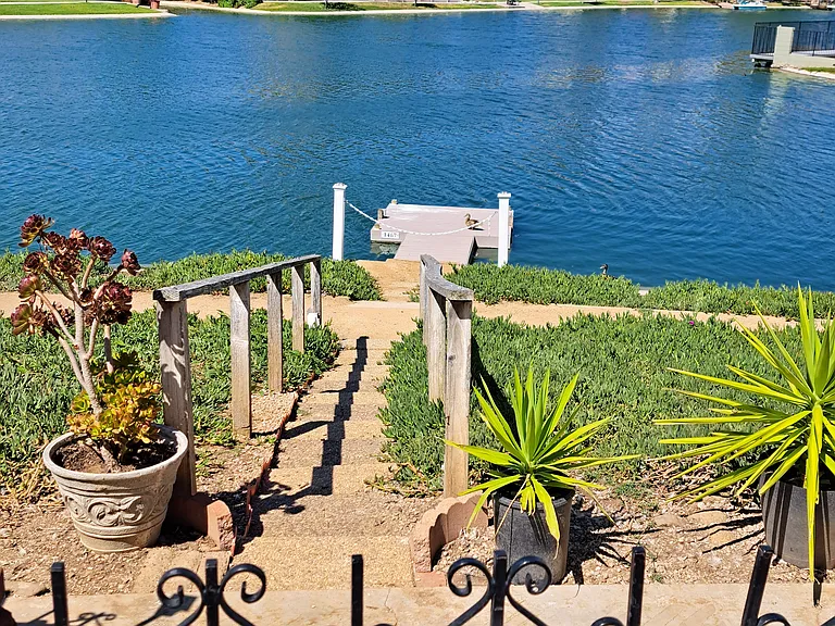 Walkway down to the private dock