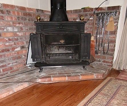 Woodburning fireplace