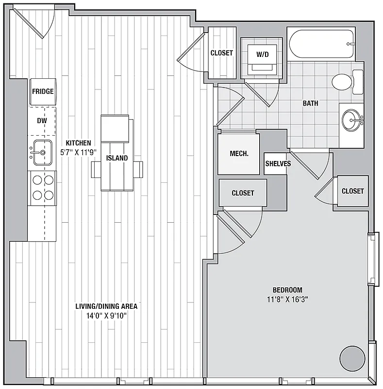 Floor plan 1 Bed 1 Bath FF