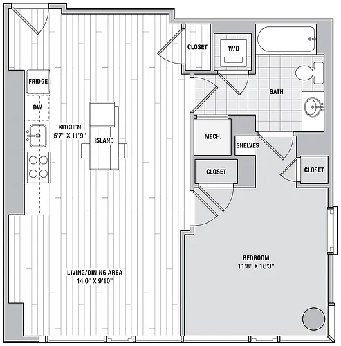 Floor plan 1 Bed 1 Bath FF