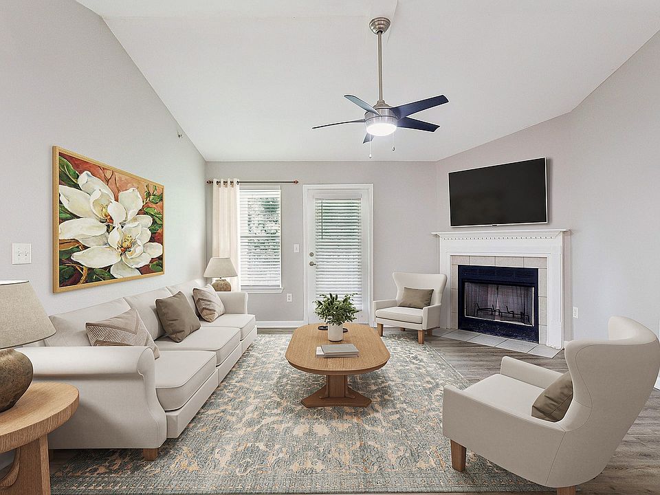 Inviting Living Room with Fireplace
