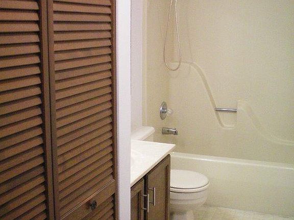 Bathroom with stackable W/D