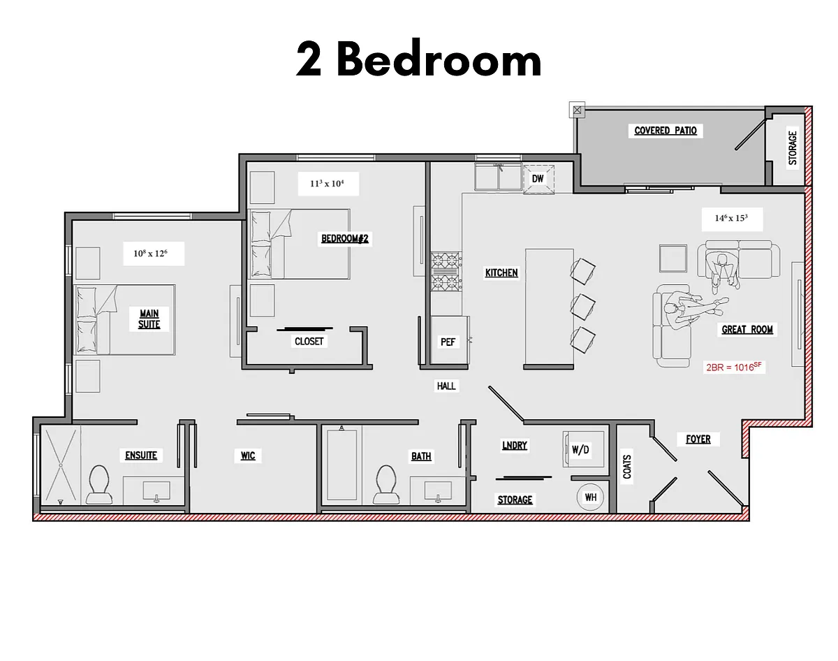 Floor plan Two Bedroom Apartment