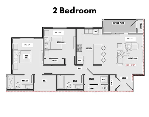 Floor plan Two Bedroom Apartment