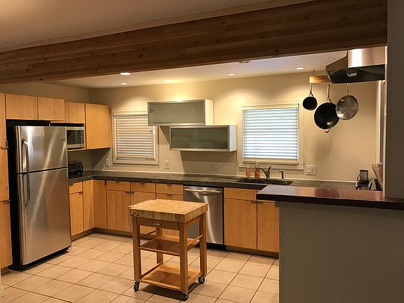 Kitchen, concrete counters