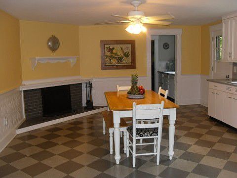 Large Country Kitchen with wood burning fireplace