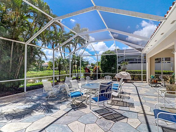 Large patio facing the lake