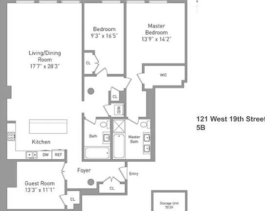 2nd image of 121 W 19th St APT 5B