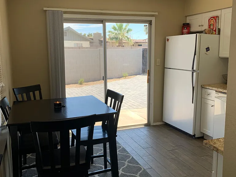 Kitchen and back patio