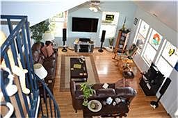 View from loft to living area