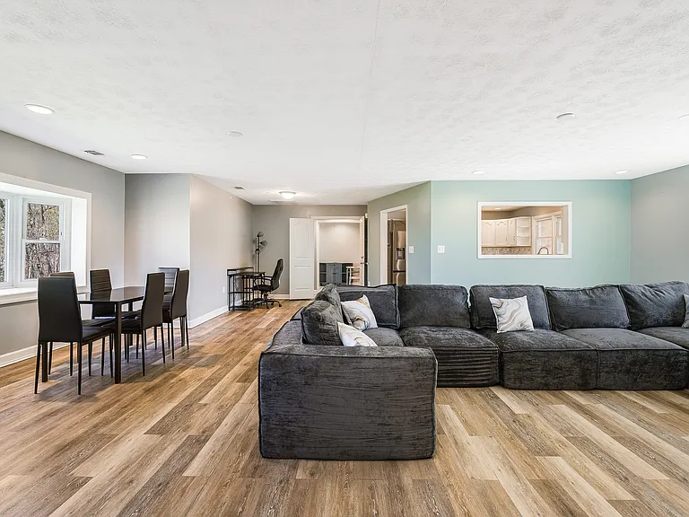 Living Room, Dining Room , Office Space, window and door into Kitchen
