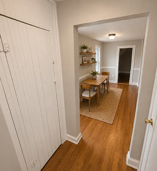 Hallway storage readily available.