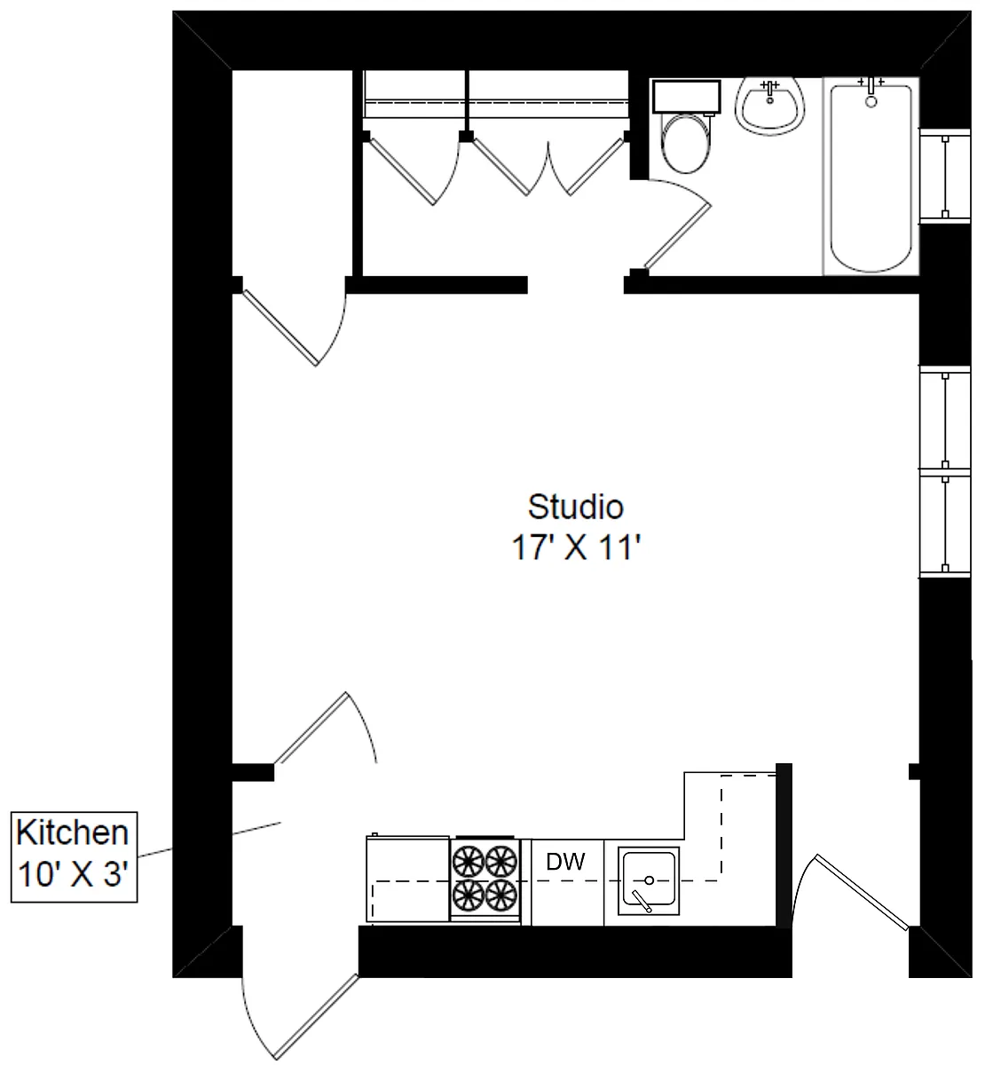 Floor plan Renovated Studio