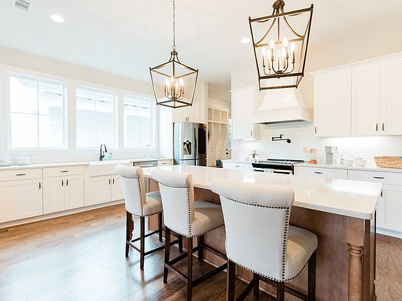 Large center island with bar seating.