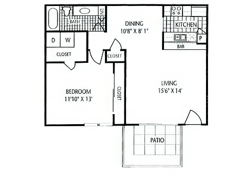 Floor plan 1X1 Flat