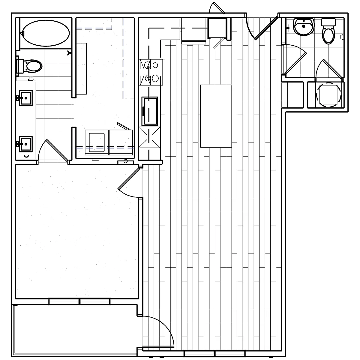 Floor plan 1x1.5 865 sqft