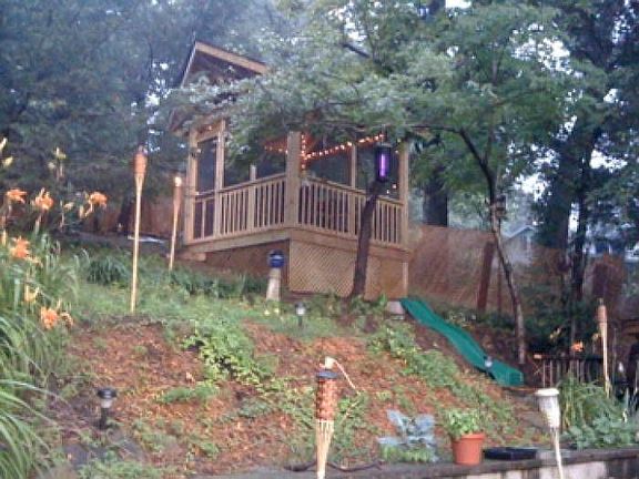 Gazebo up on the hill wit