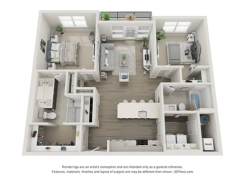 Floor plan Opus - Two bedroom