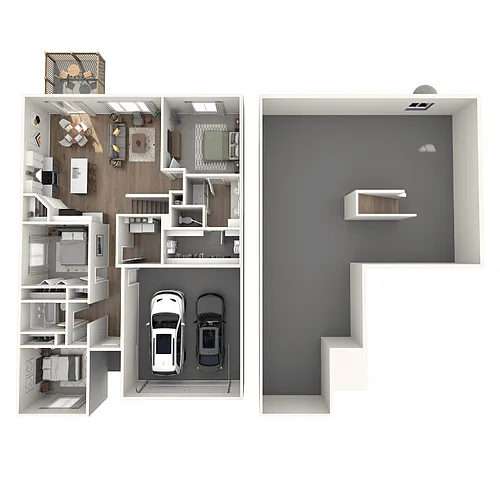 Floor plan 3 Bedroom, 2 Bathroom Ranch