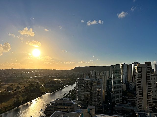 pool deck view -- sunrise :)