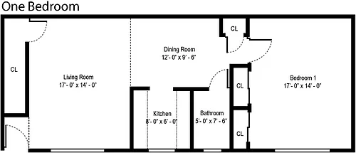 Floor plan 1-Bedroom