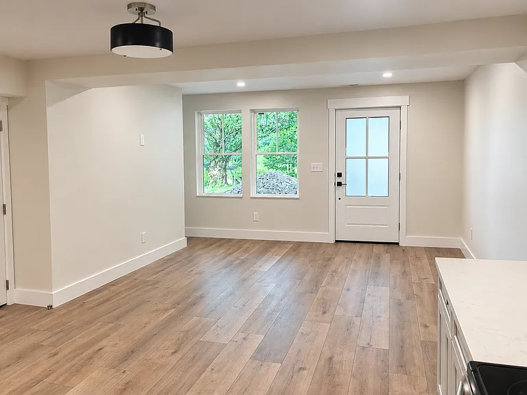 Natural light and views of the valley from the living room.