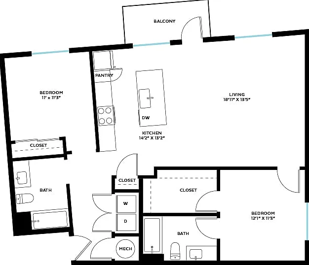 Railroad, 2 Bed Railroad, 2 Bed