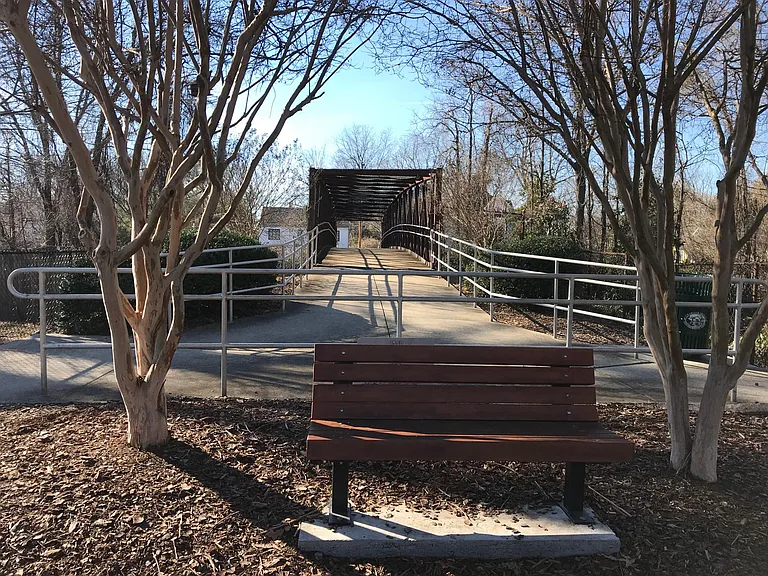 Pedestrian/bicycle bridge to Downtown, Fisher Park, Moses Cone Hospital.
