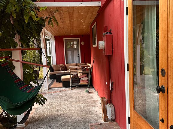 under porch looking north