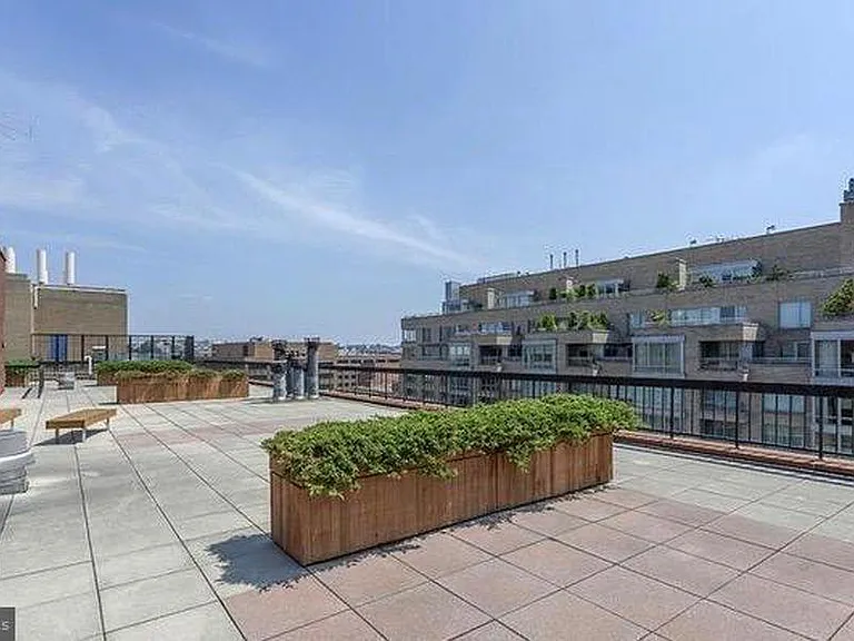 Roof Deck view2 - Common Area for use by all residents of the Building - sunbathe, read, picnic, get fresh air; great view of 4th of July Fireworks!