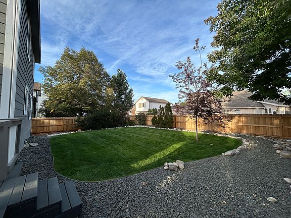 Fenced backyard