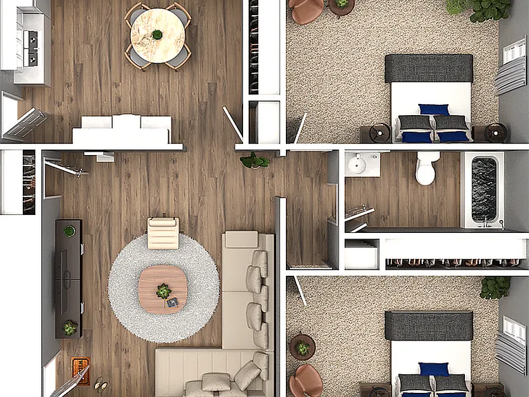 Explore the inviting layout of this apartment, designed for modern living. Explore the inviting layout of this apartment, designed for modern living.