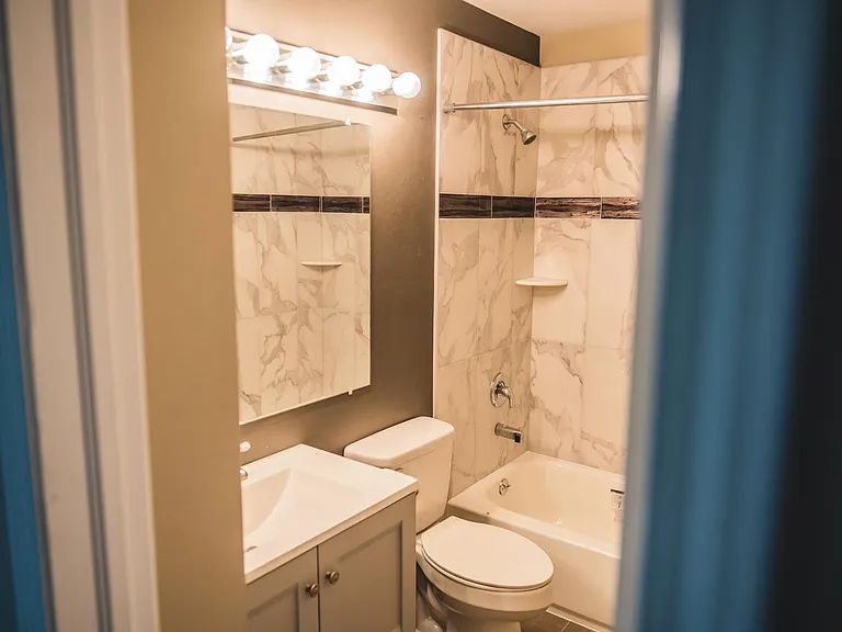totally renovated bathroom, with tile