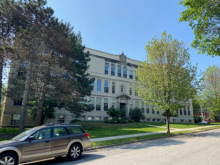The front of the historic Nathan Clifford school