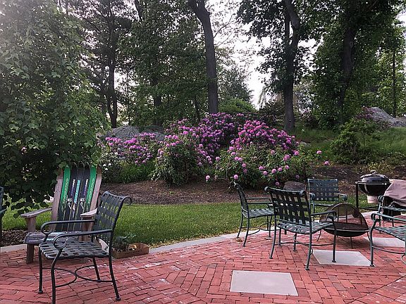 View from sunroom over patio