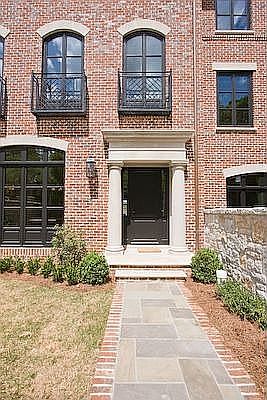 STONE WALKWAY THROUGH PRIVATE, GRANITE WALLED GARDEN