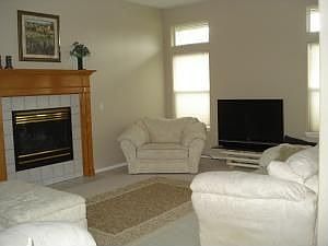 living room w/ gas fireplace