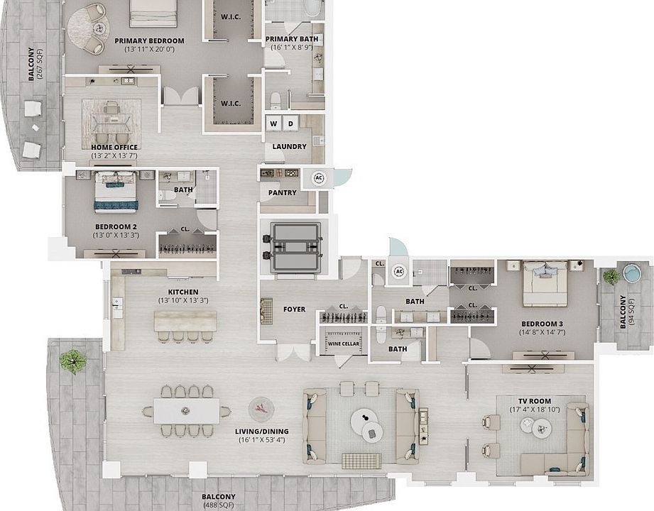1st image of 2583 1st St Penthouse 1701