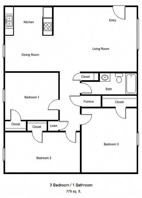 Floor plan Three Bedroom